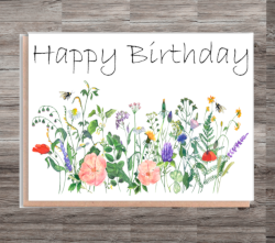 Wild Flower Birthday Card